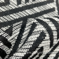 Viscose/Polyester Knit Black White Geometric Jacquard Fabric